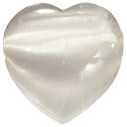 Grand cœur Blanc en Sélénite 6 à 7 cm