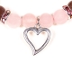 Bracelet Quartz rose et Quartz fraise orné d'un coeur