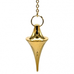 Pendule en laiton plaqué or - cône concave