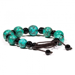 Bracelet Turquoise et Agathe Noire