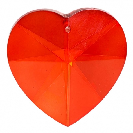 Licht Kristall - Rotes Herz - 5cm