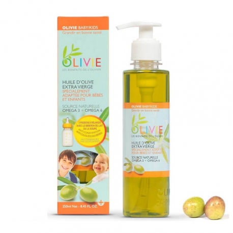 Huile d'olive pour enfants et bébé - Oméga 3 et 6