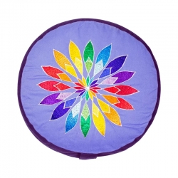 Coussin de Méditation Bleu & Fleur multicolore