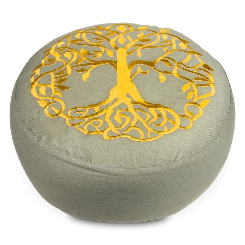 Yoga Meditationskissen Sitzkissen  Keltischer Baum des Lebens grün 